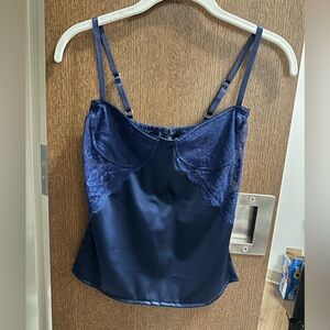 Blue Silky Lacey Cami S